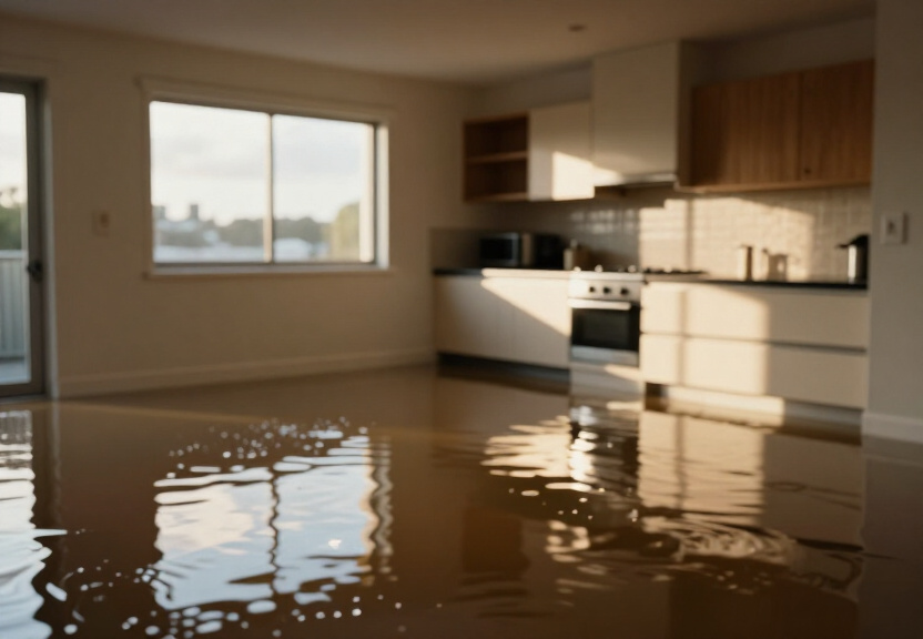 Flooded basement in Mount Druitt before drying